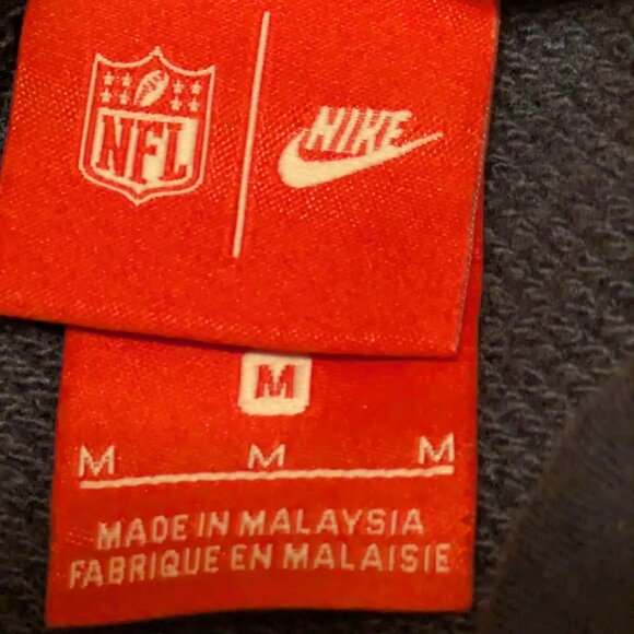 Nike Denver Broncos Sweat Shirt Mens Medium Blue w/ Orange Accents Cowl Neck - Picture 7 of 12